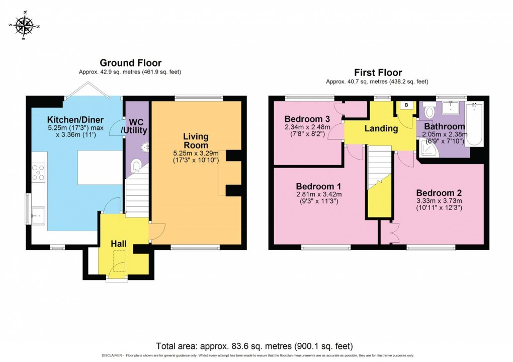 Floorplan for St. James Close, Badsey, Evesham