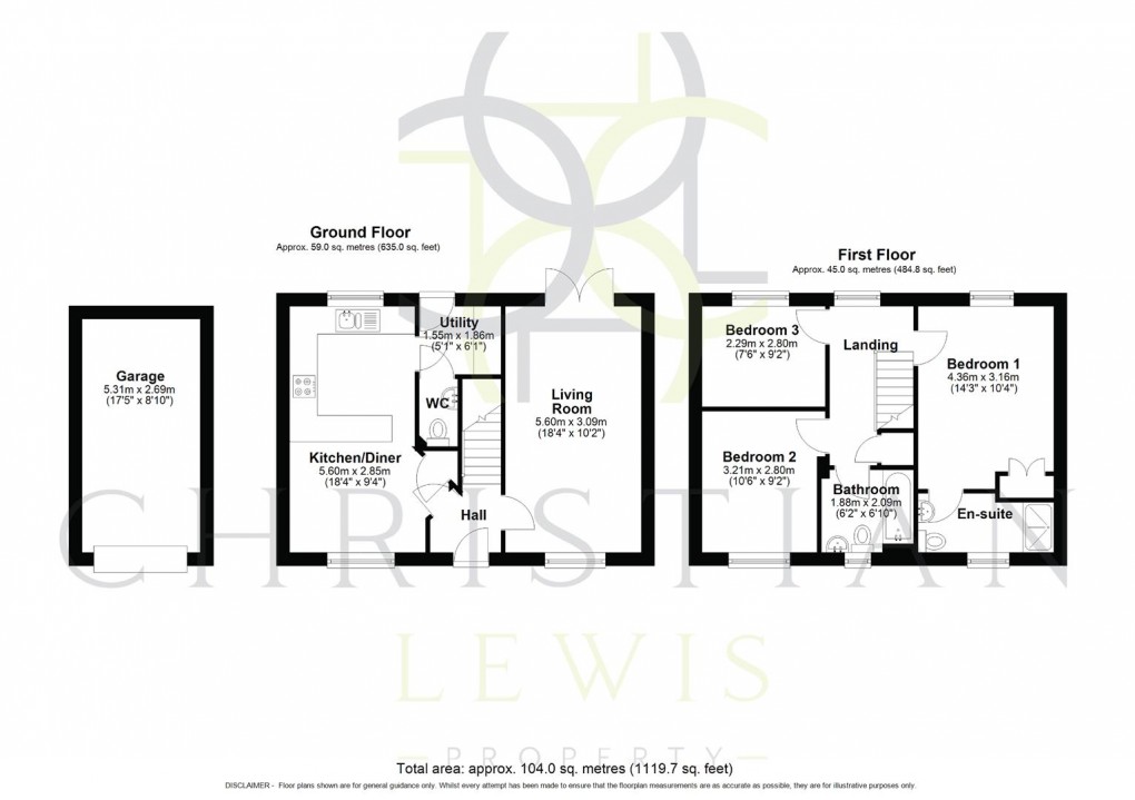 Floorplan for Millard Drive, Long Marston, Pebworth