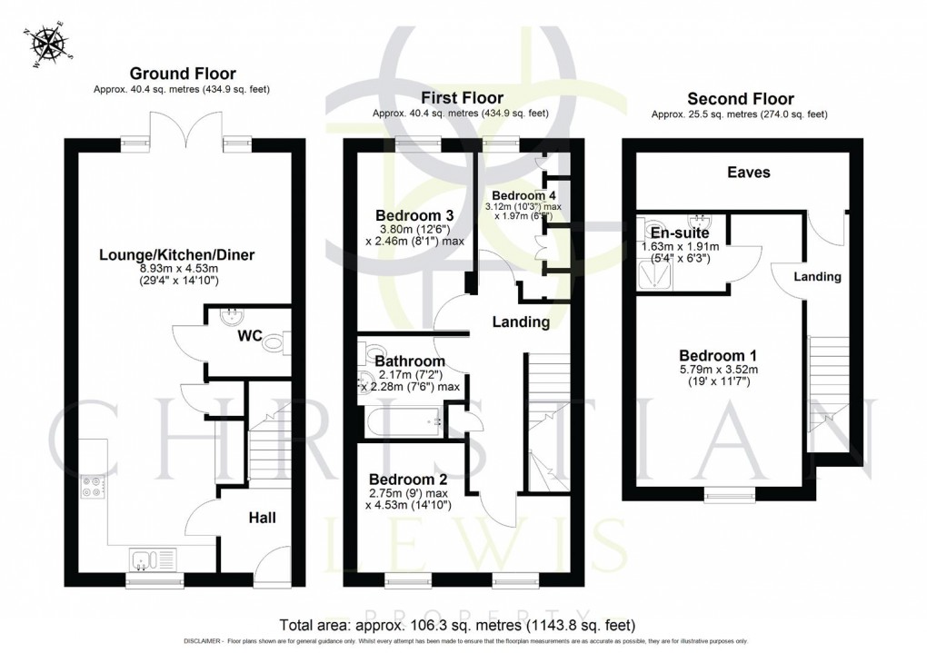 Floorplan for Fleming Drive, Evesham