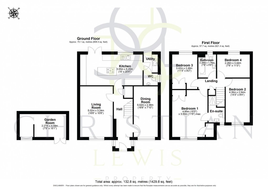 Floorplan for Beach Close, Evesham