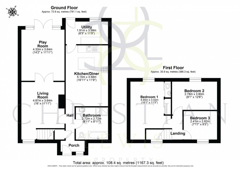 Floorplan for Grove Avenue, Honeybourne, Evesham