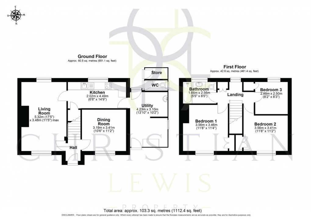 Floorplan for Martin Avenue, Evesham