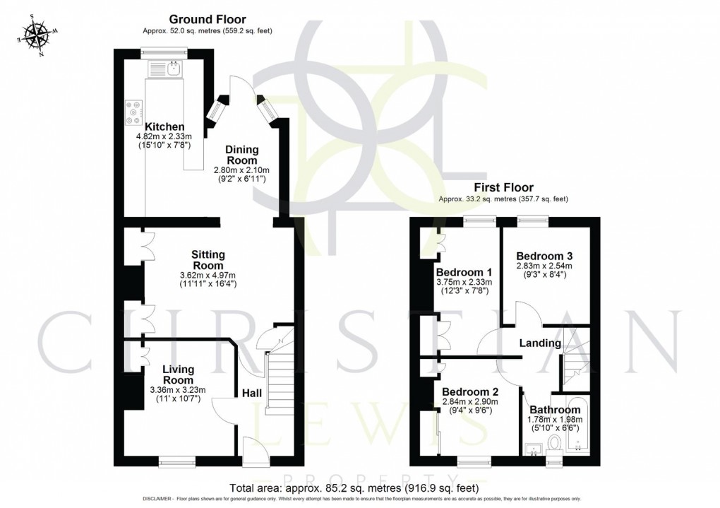 Floorplan for Pershore Road, Evesham