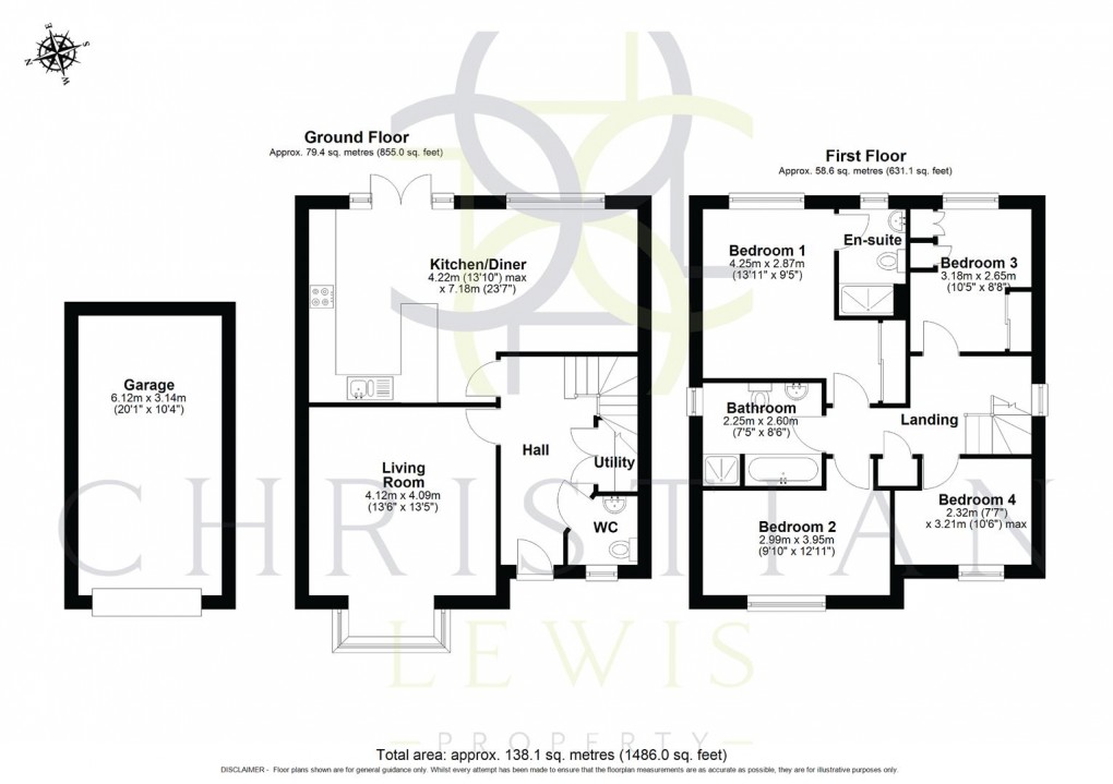 Floorplan for Christ Church Way, Evesham