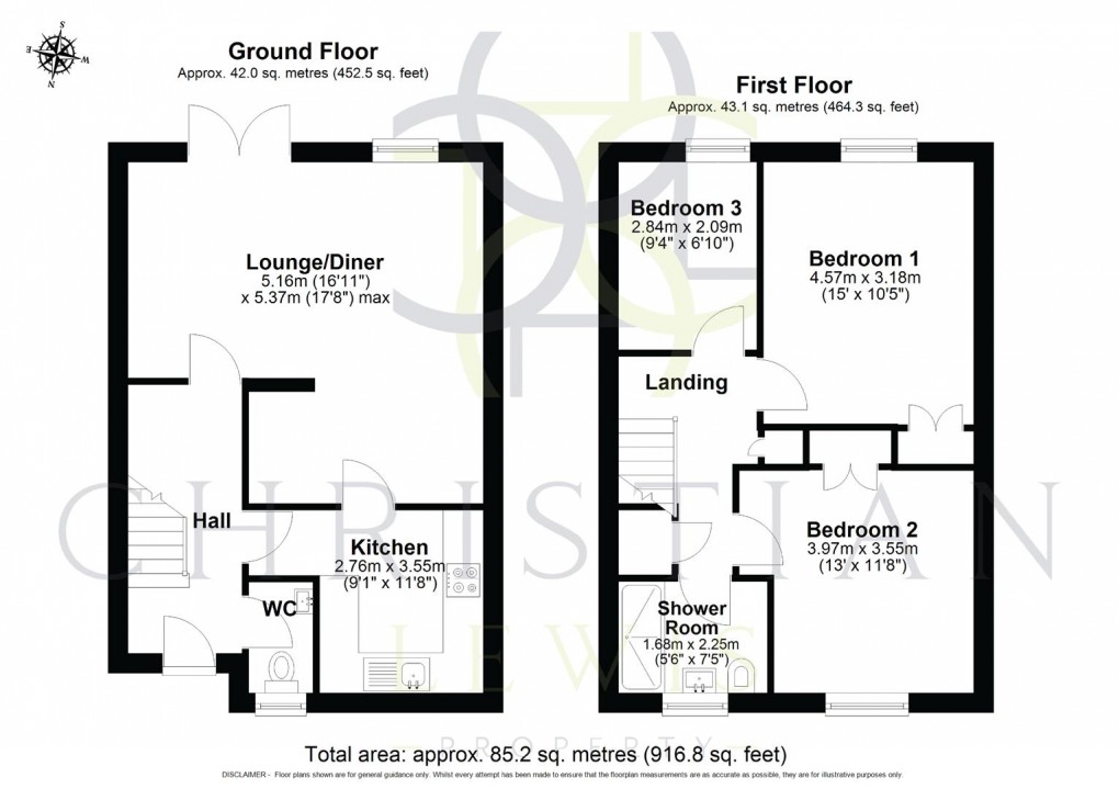 Floorplan for Abbots Walk, Evesham