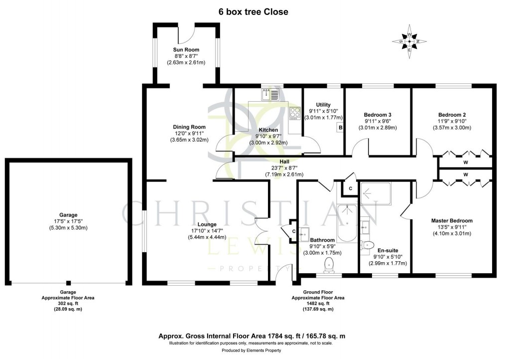 Floorplan for Box Tree Close, Defford, Worcester