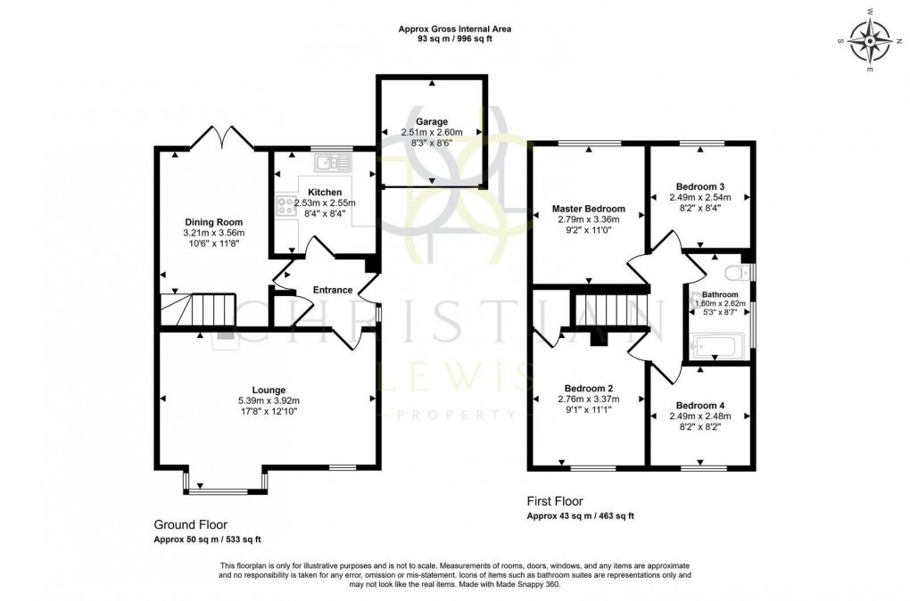 Floorplan for Falkland Road, Evesham