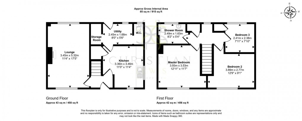 Floorplan for St. James Close, Badsey, Evesham