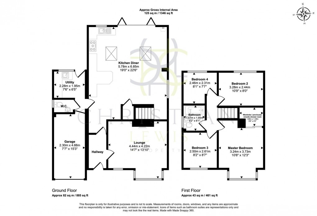 Floorplan for Hughes Close, Harvington, Evesham