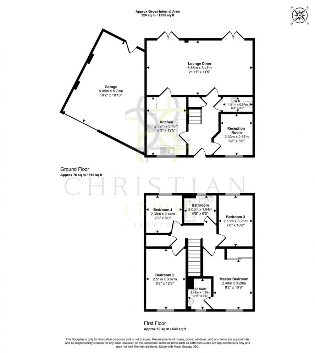 Floorplan for Gladstone Avenue, Evesham