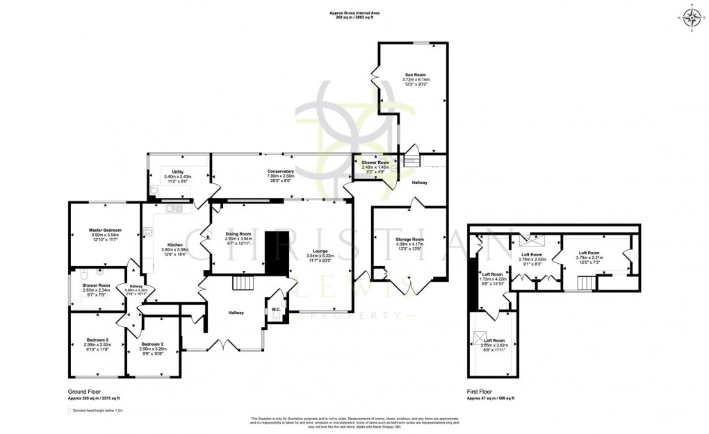 Floorplan for Court Lane, Offenham, Evesham