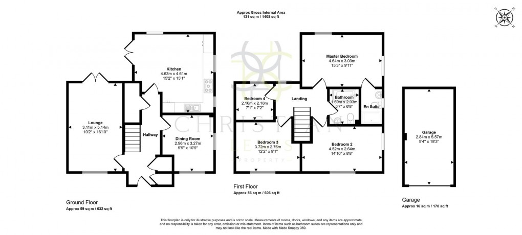 Floorplan for Sunset Way, Evesham