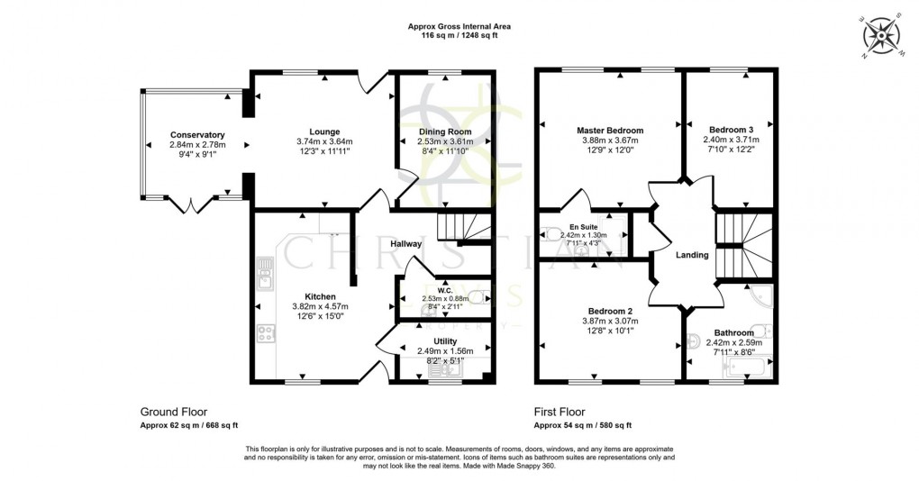Floorplan for Three Cocks Lane, Offenham, Evesham