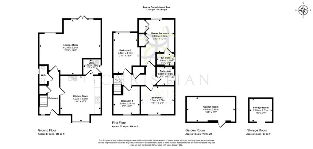 Floorplan for Brooklands Drive, Evesham