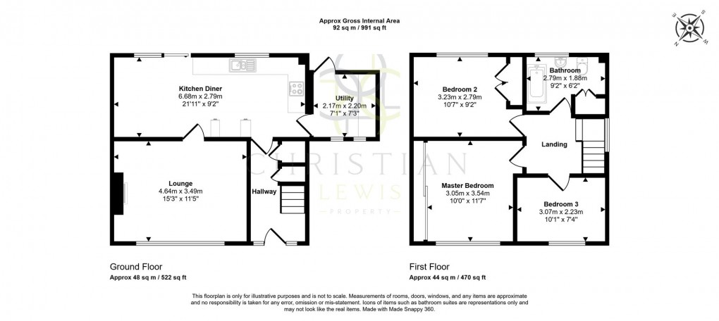 Floorplan for Meadow Road, South Littleton, Evesham