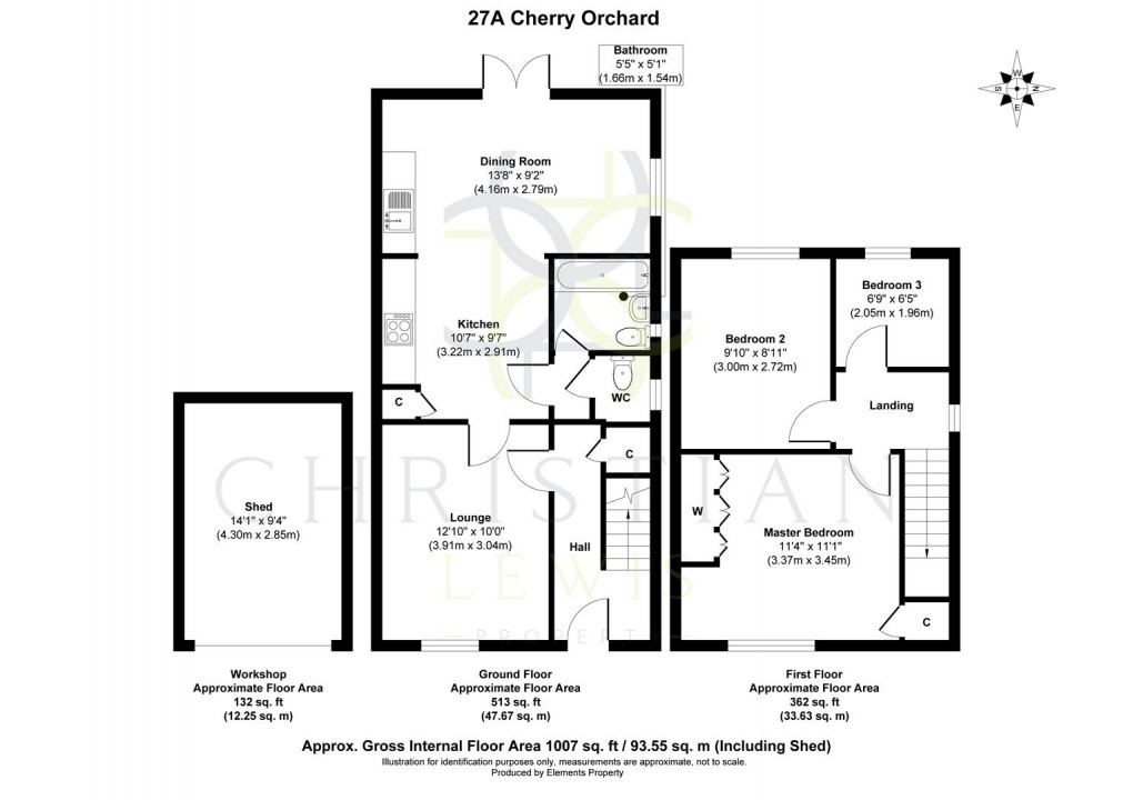 Floorplan for Cherry Orchard, Pershore