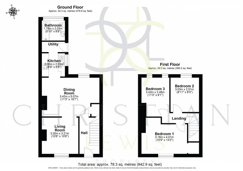 Floorplan for North Road, Evesham