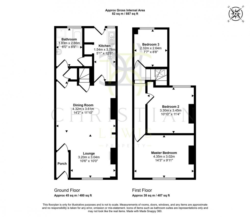 Floorplan for Montfort Street, Evesham