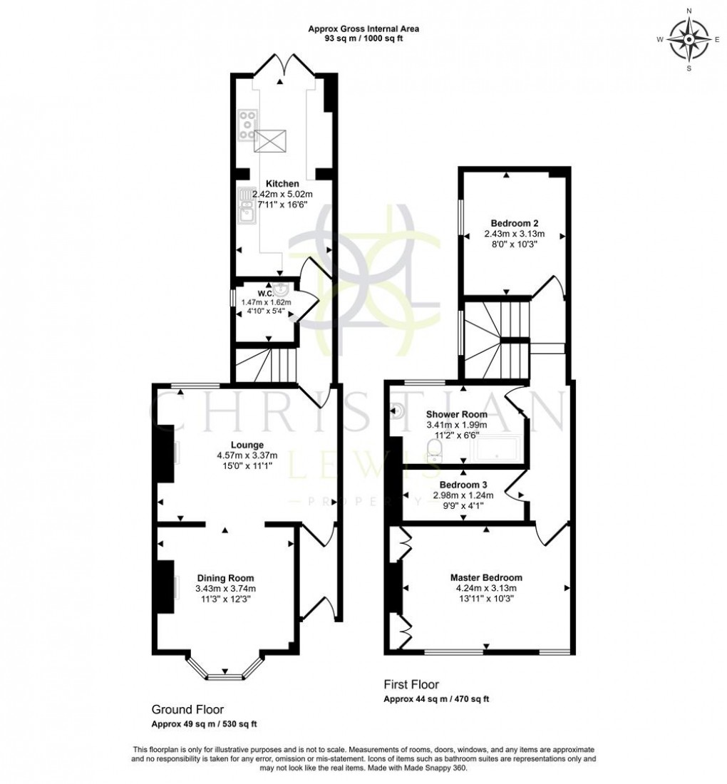 Floorplan for North Road, Evesham