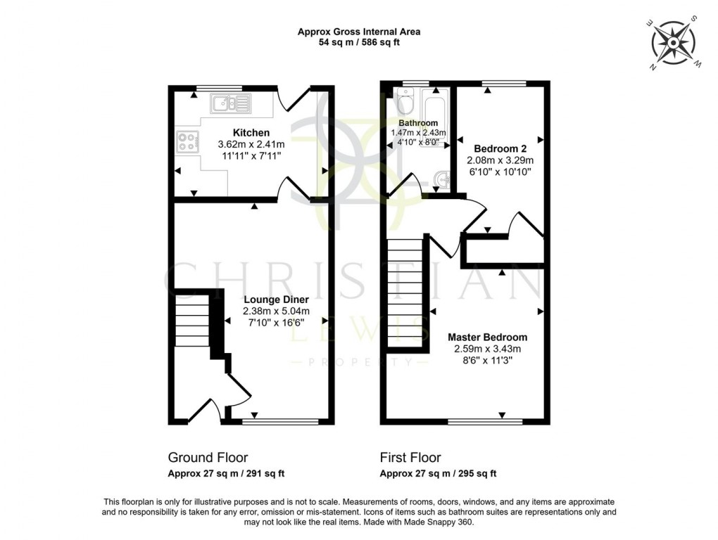 Floorplan for St. Philips Drive, Evesham