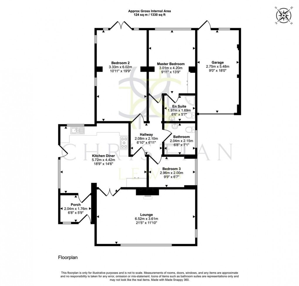 Floorplan for Pitchers Hill, Wickhamford, Evesham