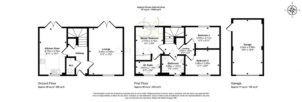 Floorplan for Niblett Corner, Evesham