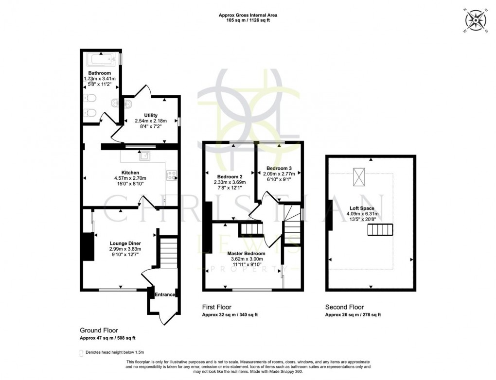 Floorplan for Deacle Place, Evesham