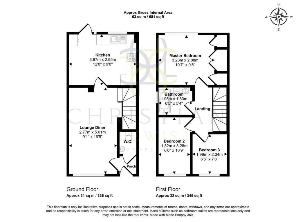 Floorplan for St. Catherines Road, Evesham