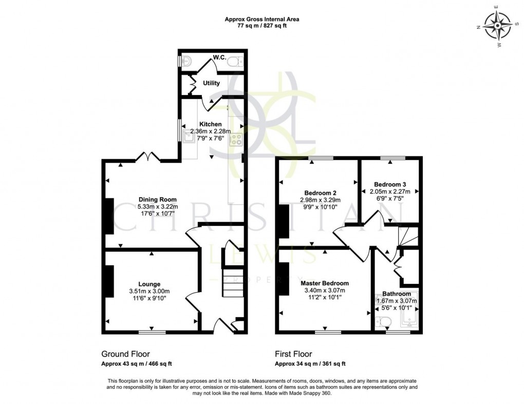 Floorplan for Briar Close, Evesham