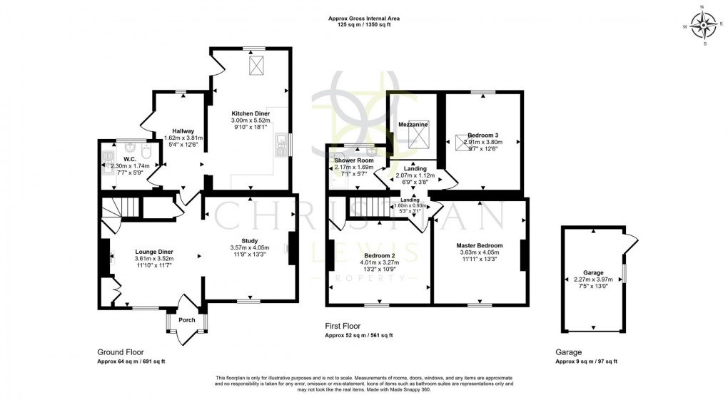 Floorplan for Laurels Road, Offenham, Evesham