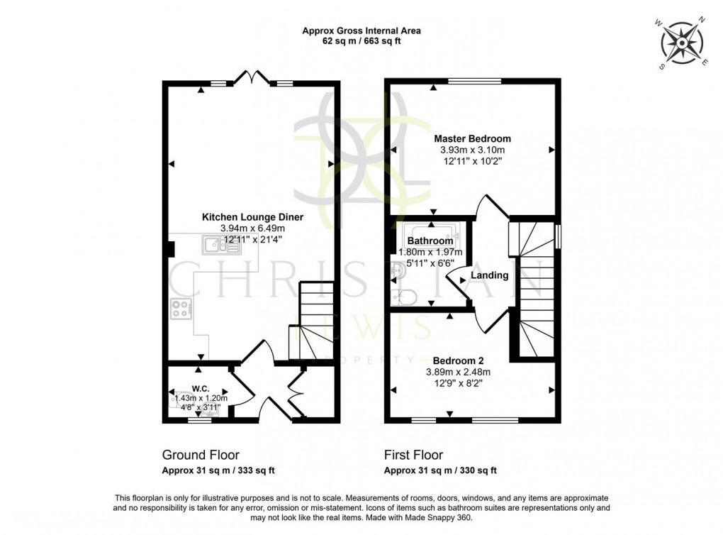 Floorplan for Ellison Close, Evesham