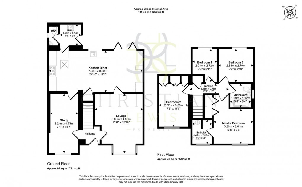 Floorplan for Falkland Road, Evesham