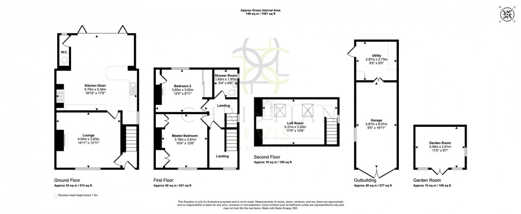 Floorplan for Church Street, Wyre Piddle, Pershore