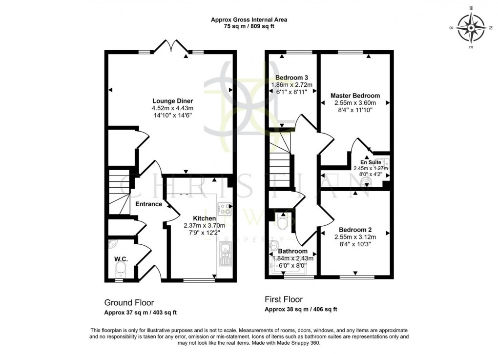 Floorplan for Sunset Way, Evesham
