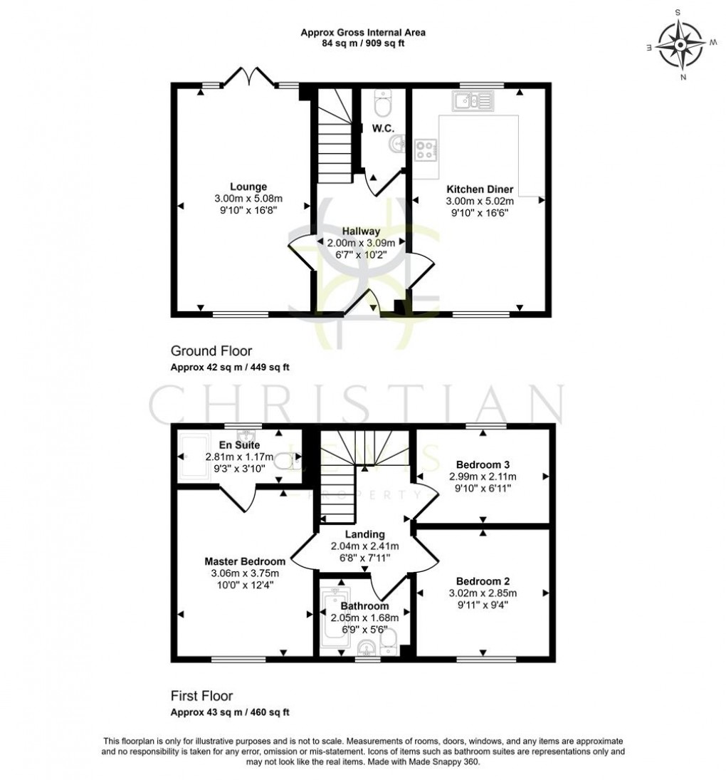 Floorplan for Crump Way, Evesham