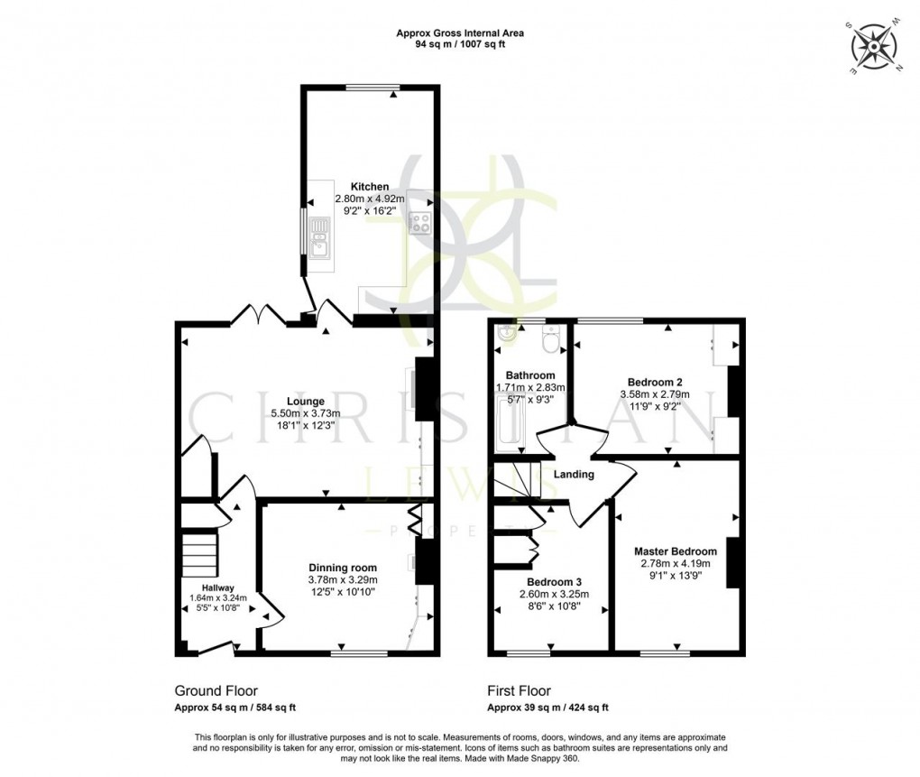 Floorplan for Worcester Road, Evesham