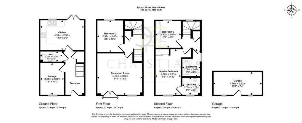Floorplan for Robins Corner, Evesham