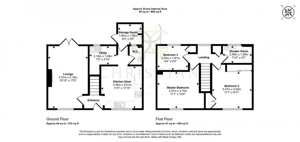 Floorplan for Heathfield Road, Norton, Evesham