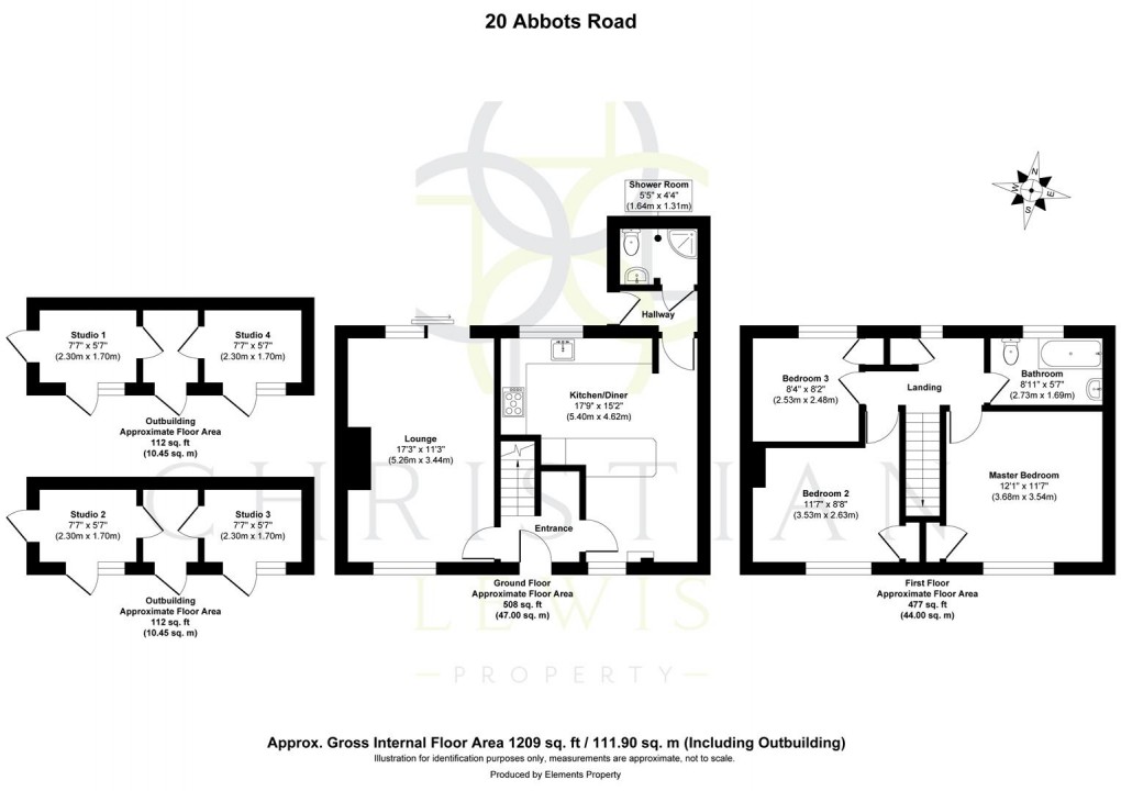 Floorplan for Abbots Road, Pershore