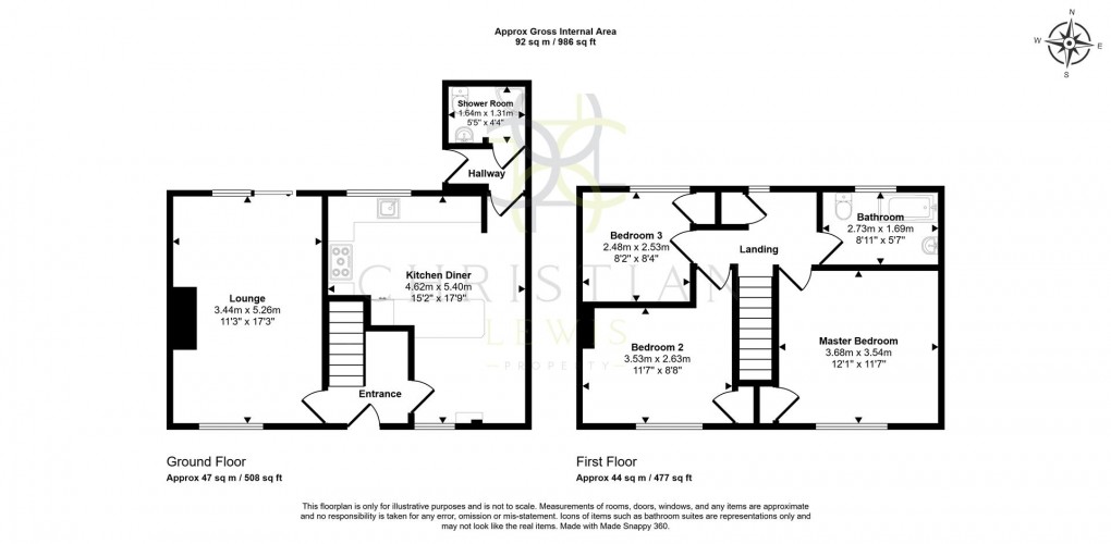 Floorplan for Abbots Road, Pershore