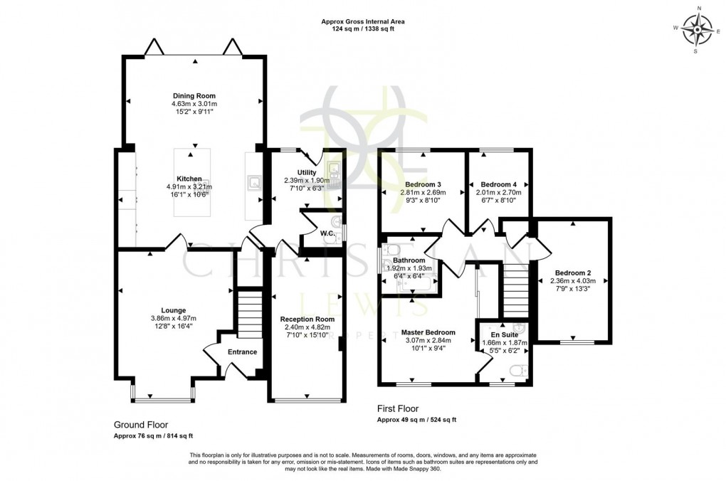 Floorplan for Cypress Close, Evesham