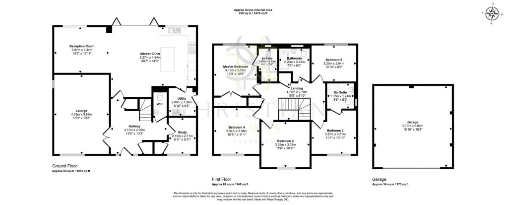 Floorplan for Russett Meadow, Drakes Broughton, Pershore