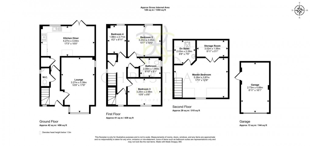 Floorplan for Brooklands Drive, Evesham