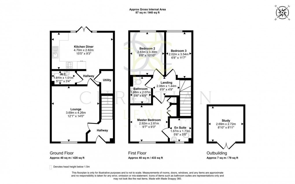 Floorplan for Russet Way, Bidford-On-Avon, Alcester