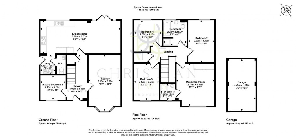 Floorplan for Desjardins Way, Pershore
