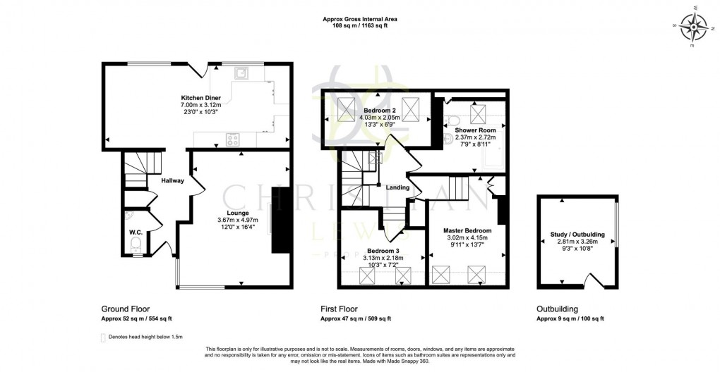 Floorplan for Sheriffs Lench, Evesham