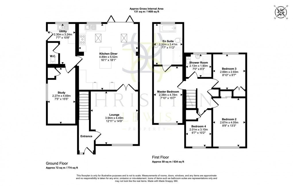 Floorplan for Falkland Road, Evesham
