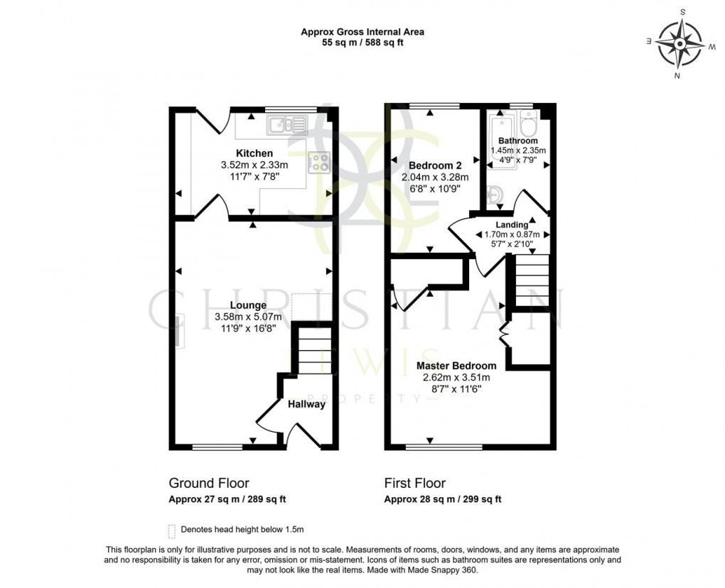 Floorplan for St. Philips Drive, Evesham