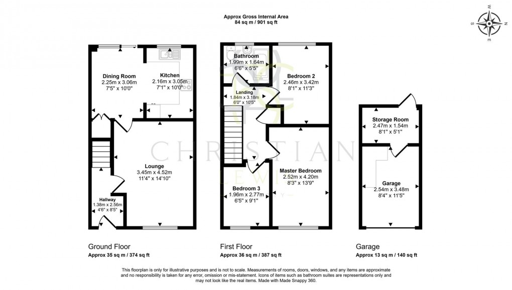 Floorplan for St. Pauls Close, Evesham