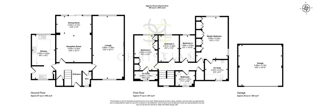 Floorplan for Penelope Gardens, Wickhamford, Evesham